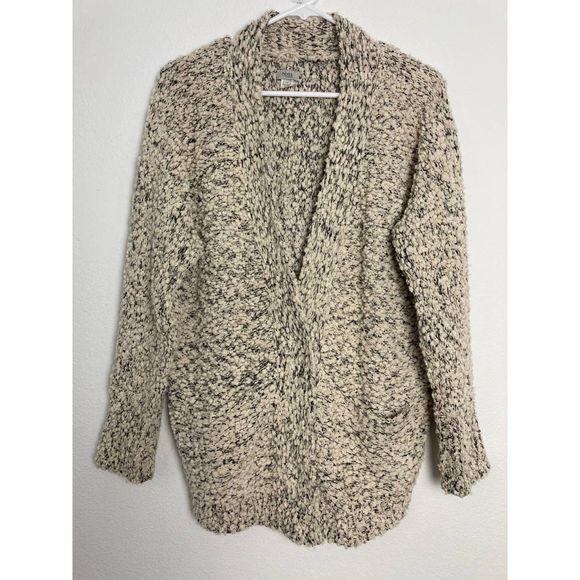Hoss Intropia Cardigan Womens Small Snap Button Up Pockets Marfill Ivory Plush - Picture 1 of 12
